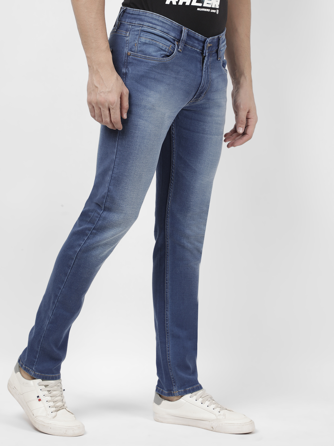 Numero Uno Men Solid Blue Jeans